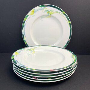 Vintage Set of 6 Mikasa Maxima Rue de Lis Salad Plates 8.25”, Fine China Japan